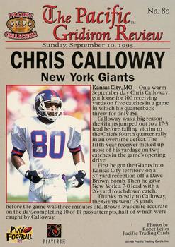 1996 Pacific Gridiron - Platinum #80 Chris Calloway Back