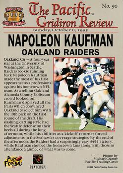 1996 Pacific Gridiron - Platinum #90 Napoleon Kaufman Back