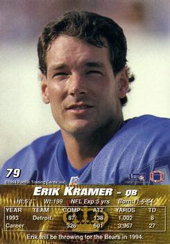 1994 Pacific #79 Erik Kramer Back
