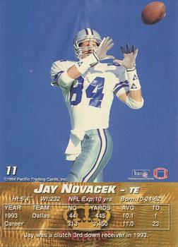 1994 Pacific #11 Jay Novacek Back