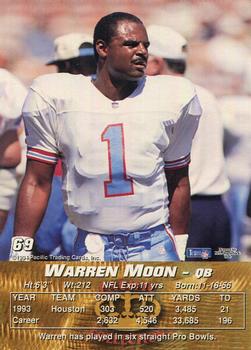 1994 Pacific #69 Warren Moon Back
