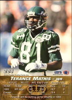 1994 Pacific #204 Terance Mathis Back