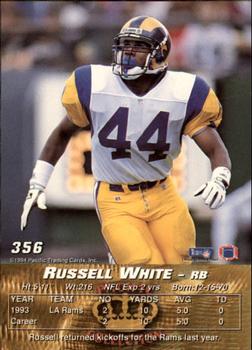 1994 Pacific #356 Russell White Back
