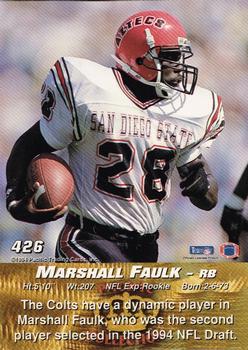 1994 Pacific #426 Marshall Faulk Back