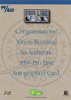 1996 Pro Line - Autographs Gold #NNO Russell Maryland Back