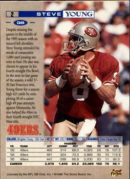 1996 Pro Line - Printer's Proofs #2 Steve Young Back