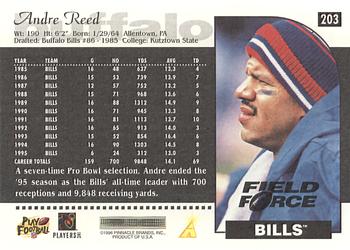 1996 Score - Field Force #203 Andre Reed Back