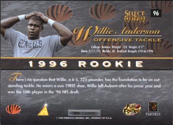 1996 Select Certified - Artist's Proofs #96 Willie Anderson Back