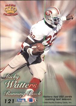 1994 Pacific Prisms #121 Ricky Watters Back