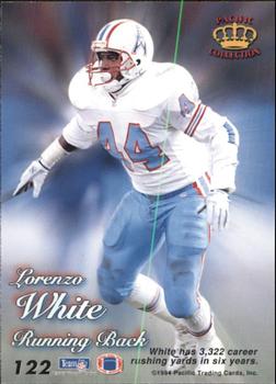 1994 Pacific Prisms #122 Lorenzo White Back