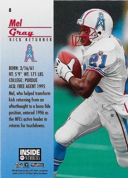 1996 SkyBox Premium - Inside the Numbers #8 Mel Gray Back