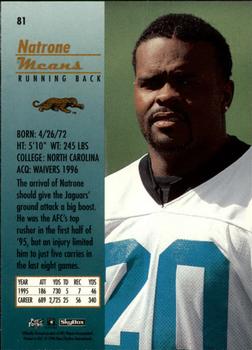 1996 SkyBox Premium - Rubies #81 Natrone Means Back
