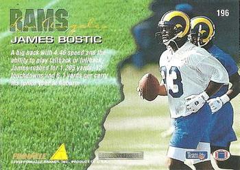 1994 Pinnacle #196 James Bostic Back