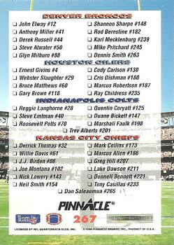 1994 Pinnacle #267 AFC Checklist #1 Back