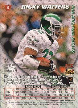 1996 Stadium Club - Members Only #25 Ricky Watters Back