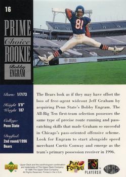 1996 Upper Deck Silver Collection - Prime Choice Rookies #16 Bobby Engram Back