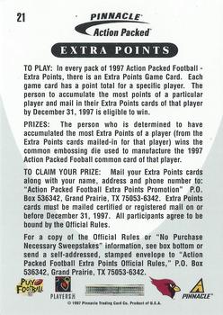 1997 Action Packed - Extra Points 10 #21 Frank Sanders Back