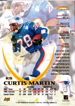 1997 Action Packed - First Impressions #18 Curtis Martin Back