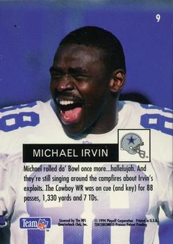 1994 Playoff #9 Michael Irvin Back