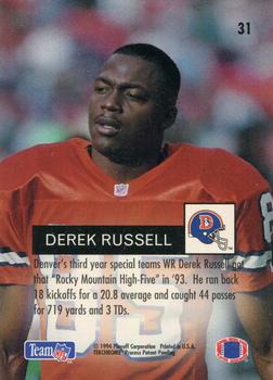 1994 Playoff #31 Derek Russell Back