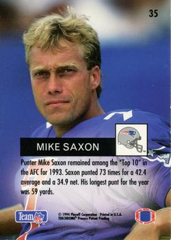 1994 Playoff #35 Mike Saxon Back