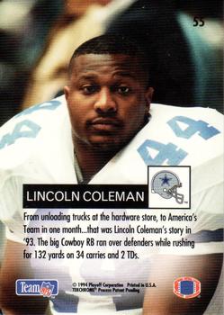 1994 Playoff #55 Lincoln Coleman Back