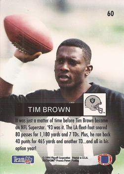 1994 Playoff #60 Tim Brown Back