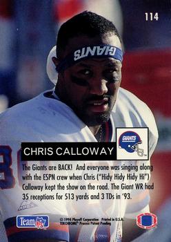 1994 Playoff #114 Chris Calloway Back
