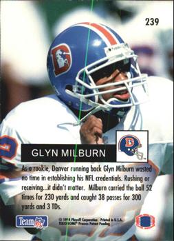 1994 Playoff #239 Glyn Milburn Back