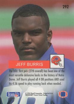 1994 Playoff #292 Jeff Burris Back