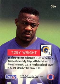 1994 Playoff #336 Toby Wright Back