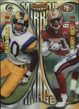 1997 Bowman's Best - Mirror Images Refractors #MI7 Jerry Rice / Isaac Bruce / Tony Martin / Marvin Harrison Front