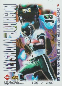 1997 Collector's Edge Masters - Night Games Prisms #9 Keyshawn Johnson Back