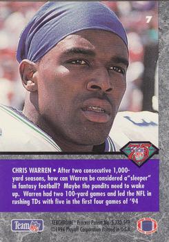 1994 Playoff Contenders #7 Chris Warren Back