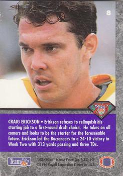 1994 Playoff Contenders #8 Craig Erickson Back