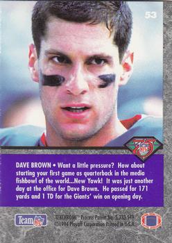 1994 Playoff Contenders #53 Dave Brown Back