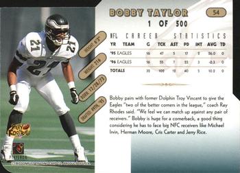1997 Donruss - Press Proofs Gold Die Cuts #54 Bobby Taylor Back