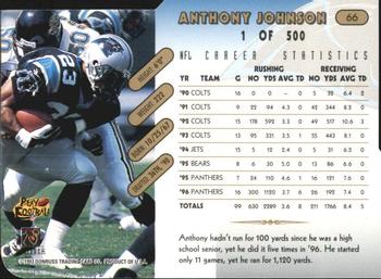 1997 Donruss - Press Proofs Gold Die Cuts #66 Anthony Johnson Back