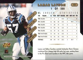 1997 Donruss - Press Proofs Gold Die Cuts #151 Lamar Lathon Back