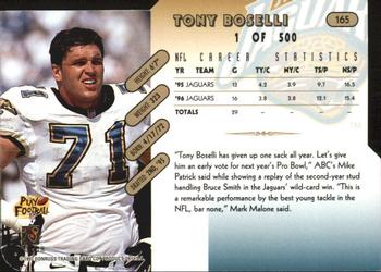 1997 Donruss - Press Proofs Gold Die Cuts #165 Tony Boselli Back
