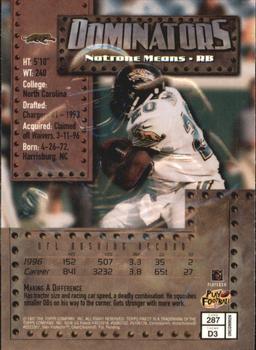 1997 Finest - Embossed #287 Natrone Means Back
