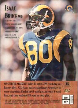 1997 Finest - Embossed Refractors #104 Isaac Bruce Back