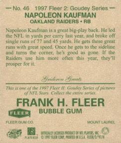 1997 Fleer Goudey II - Gridiron Greats #46 Napoleon Kaufman Back
