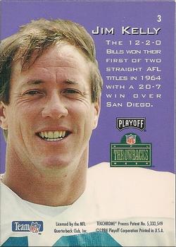 1994 Playoff Contenders - Throwbacks #3 Jim Kelly Back