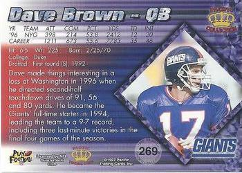 1997 Pacific Crown Collection - Copper #269 Dave Brown Back