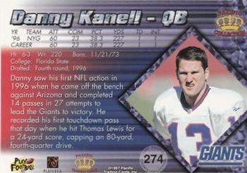 1997 Pacific Crown Collection - Copper #274 Danny Kanell Back