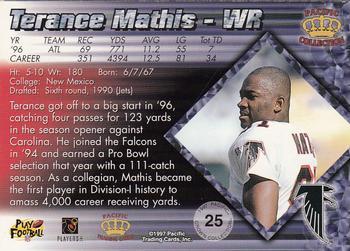 1997 Pacific Crown Collection - Platinum Blue #25 Terance Mathis Back