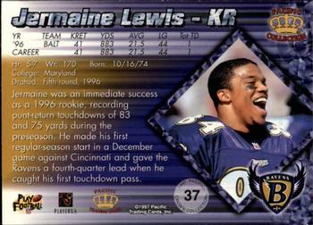 1997 Pacific Crown Collection - Platinum Blue #37 Jermaine Lewis Back