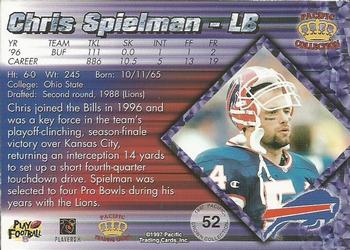 1997 Pacific Crown Collection - Platinum Blue #52 Chris Spielman Back