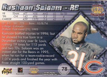 1997 Pacific Crown Collection - Platinum Blue #78 Rashaan Salaam Back